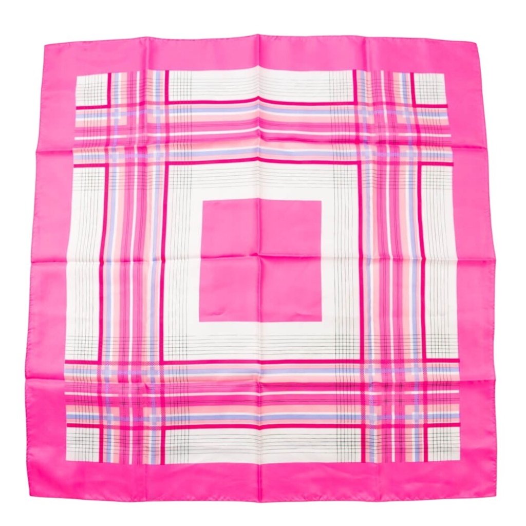 Neon Pink Plaid Scarf Vintage Accessories